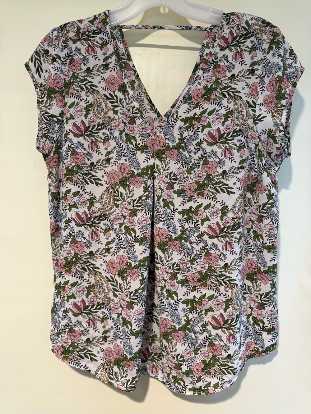 DR2 Cap Sleeve Floral Blouse, size small
